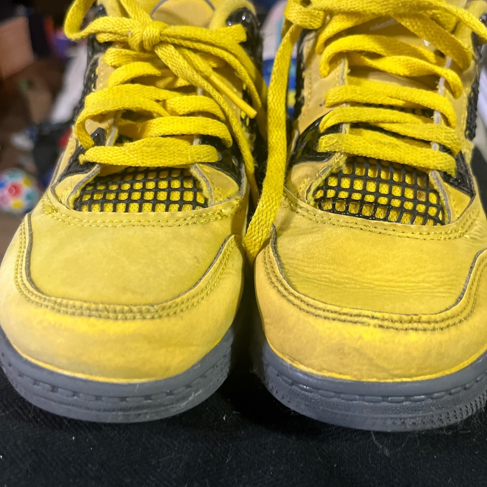 Jordan Yellow Sneakers with Suede Upper and Perforated Toe Box